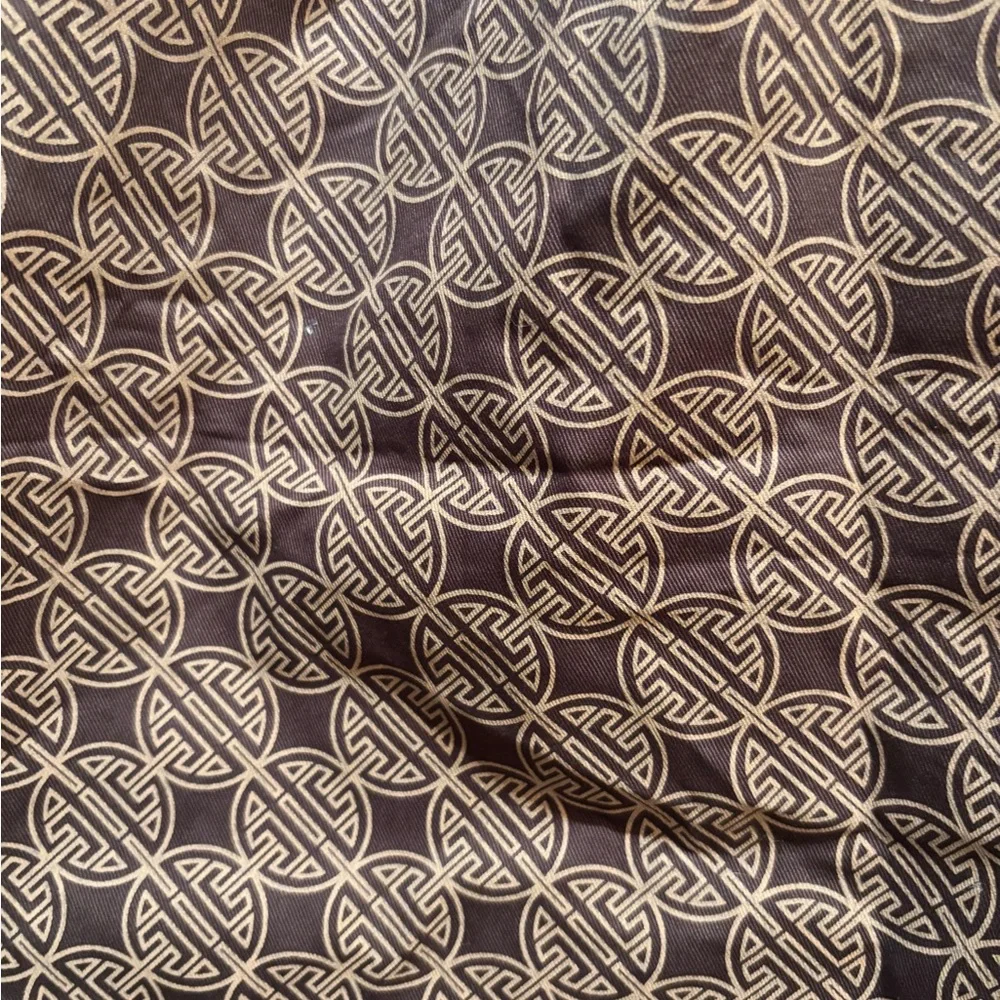 ANTONIO MELANI BROWN AND TAN CANVAS CLOTH TOTE BAG  16